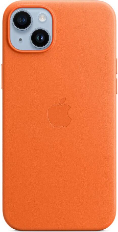 iPhone 14 Plus Leather Case with MagSafe - Orange,Model A2907 aksesuārs