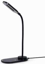 Galda lampa Gembird Desk Lamp with Wireless Charger Black 8716309125987
