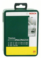 Wiertlo Bosch WIERTLA ZESTAW NWKA FI 1,00-10,00MM 19PC HSS TIN DIN 338