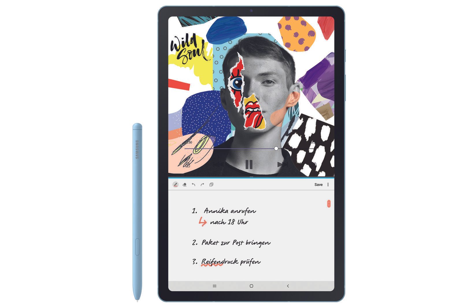 Samsung Galaxy Tab S6 Lite Angora Blue 2022 Edition 26,31cm (10,4"") (64GB interner Speicher, 4GB RAM, Android, WiFi, LTE Planšetdators