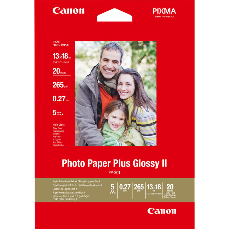 Paper Canon PP201 Photo Paper Plus | 270g | 13x18cm | 20sheets foto papīrs