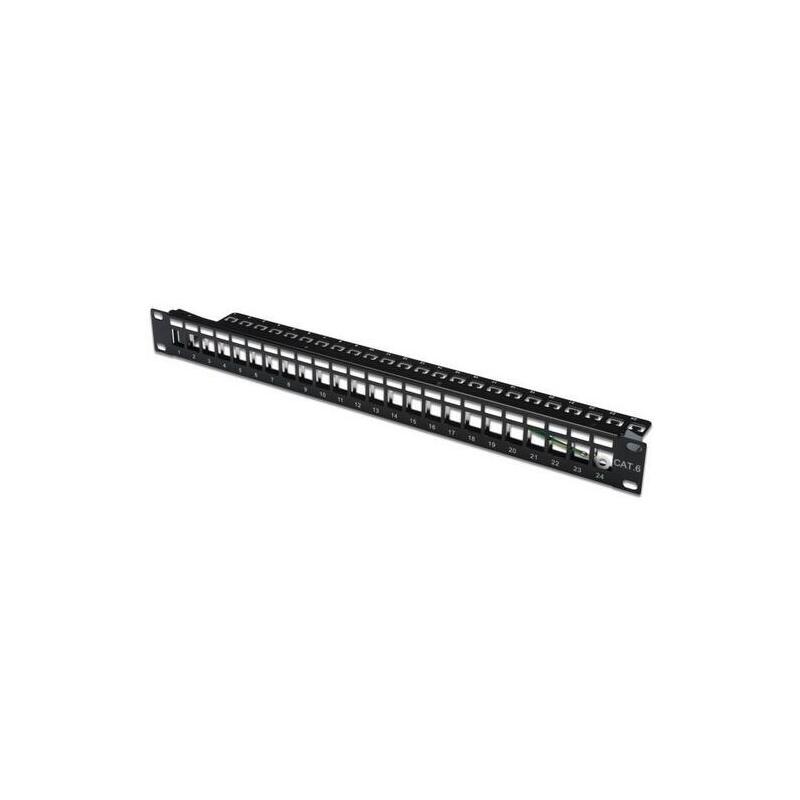 Digitus DN-91411 Modular Patch Panel. shielded 24-port. blank. 1U. rack mount kabelis, vads