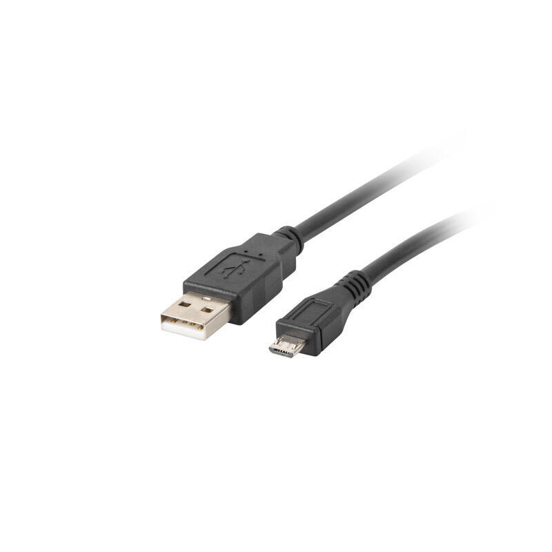 Cable USB 2.0 micro AM-MBM5P 0.3M black USB kabelis