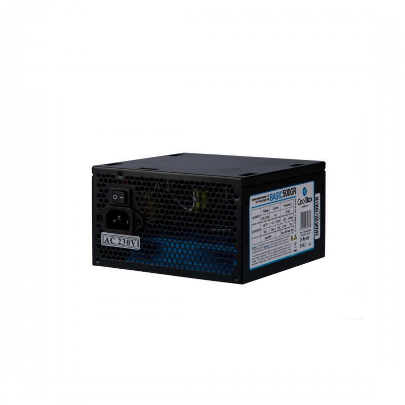 Coolbox basic 500gr atx fuente de alimentacion 500 w 20+4 pin atx negro COO-FA500B-BKB (8436556148330) Barošanas bloks, PSU