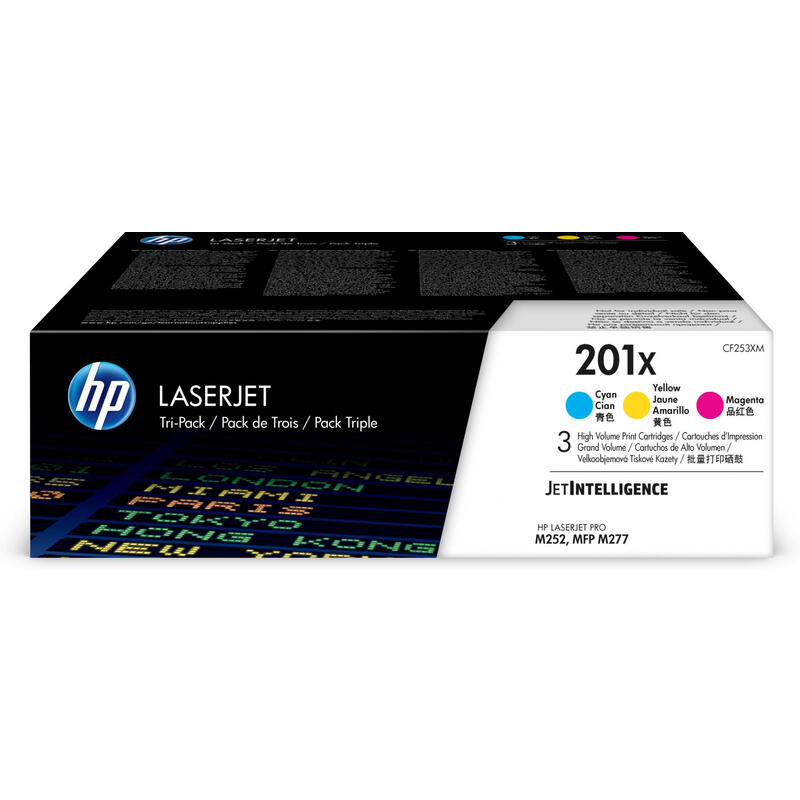 HP 201X LaserJet Toner Cartridges CMY 3p toneris