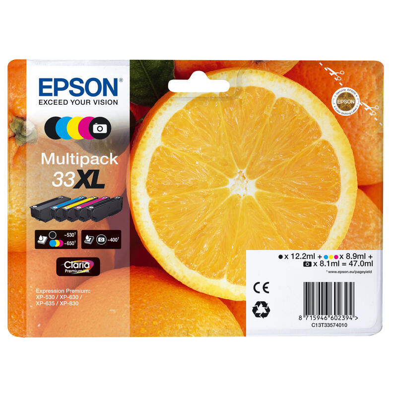 Epson 33XL Multipack - 5er- Pack - 47 ml - XL - black, yellow, Cyan, Magenta, Photo black - Original - Blister with RF- / acoustic Alarm sig