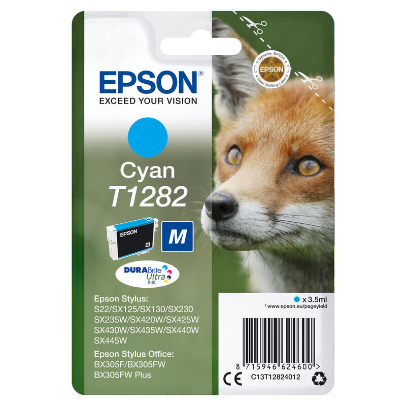 EPSON T1282 ink cartridge Cyan 3,5 ml kārtridžs