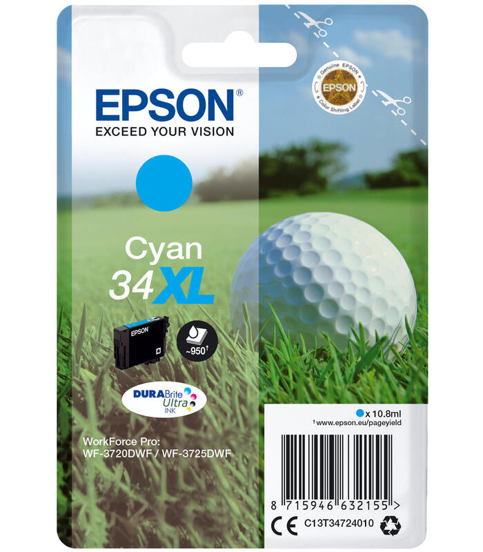 Epson ink cartridge cyan DURABrite Ultra Ink 34 XL T 3472 kārtridžs