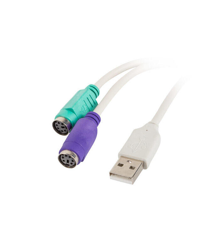 Adapter USB -> PS/2 x2 white adapteris