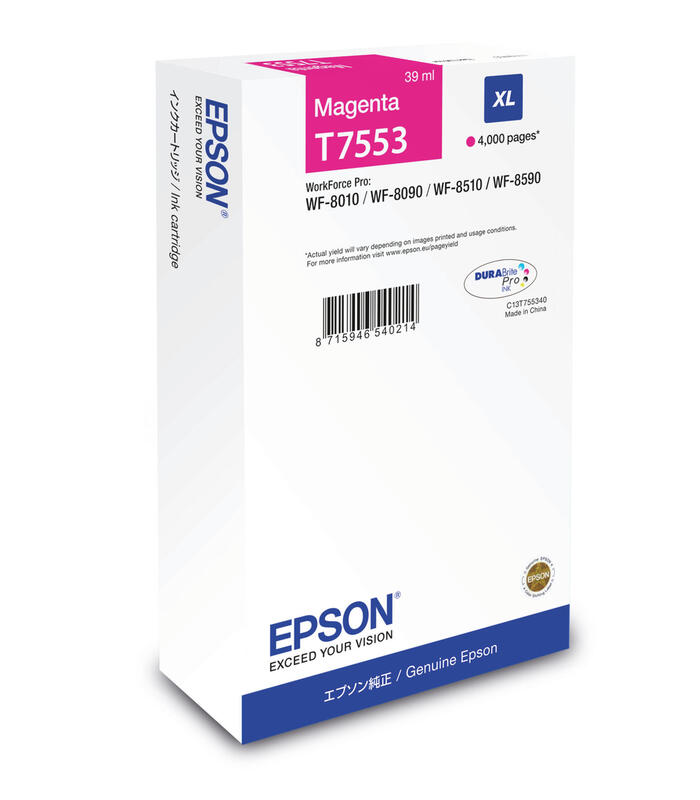 Ink Epson T7553 Magenta XL | WF-8010/WF-8090/WF-8510/WF-8590 kārtridžs