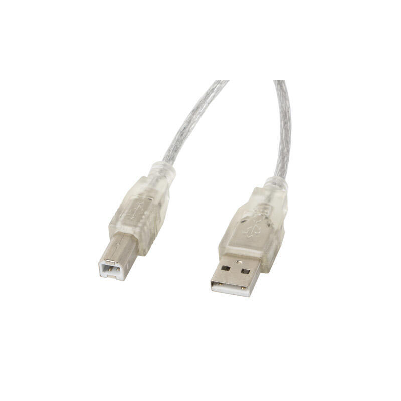 Cable USB 2.0 AM-BM 1.8 Ferryt transparent USB kabelis