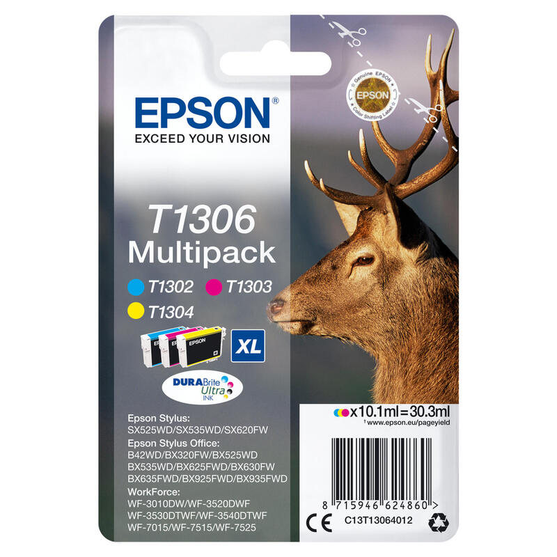 Epson T1306 "Hirsch" Tinte CMY Multipack kārtridžs