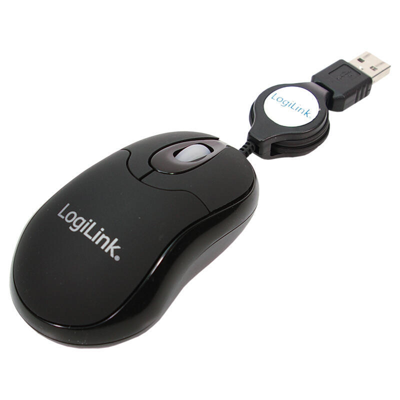 LOGILINK - Mini mouse USB with retractable cable Datora pele