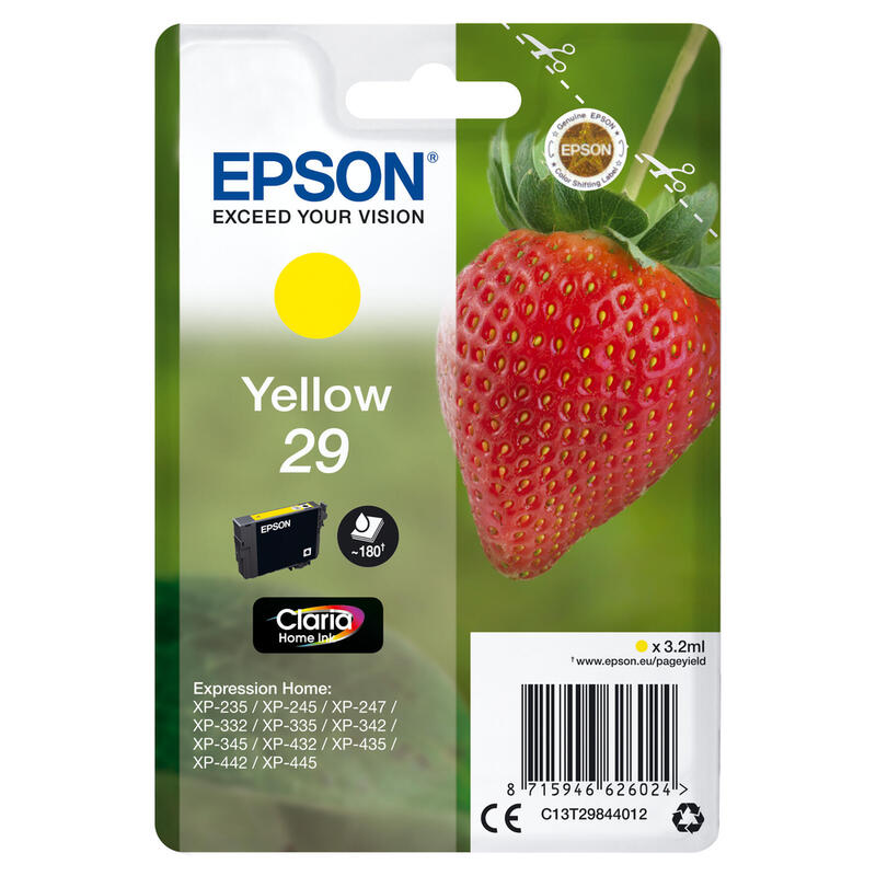 Epson oriģinālie kārtridži T29, yellow (C13T29844022) kārtridžs