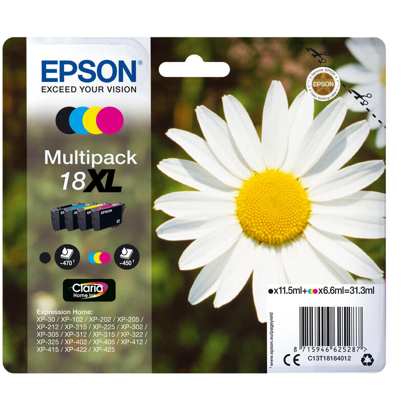 Epson C13T18164022 6.6ml 11.5ml 470 pages 450 pages black, yellow Tintenpatro... kārtridžs