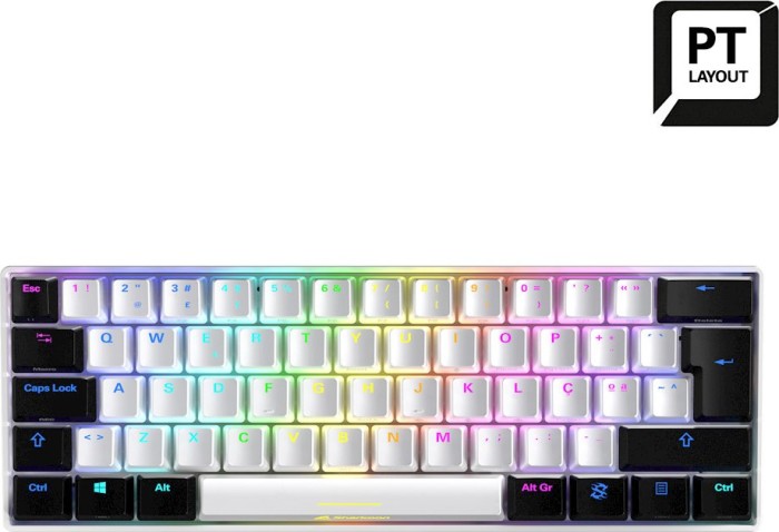 PT layout - Sharkoon SKILLER SGK50 S4, gaming keyboard (white/black, Kailh Red) 4044951034666 (4044951034666) klaviatūra