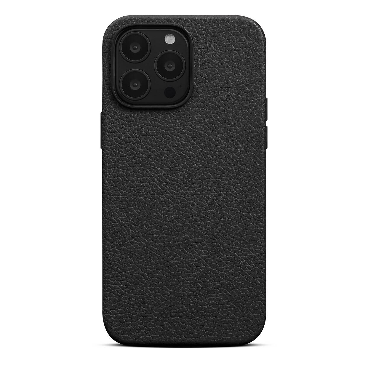 Woolnut Ledercase fur iPhone 14 Pro Max, schwarz aksesuārs mobilajiem telefoniem