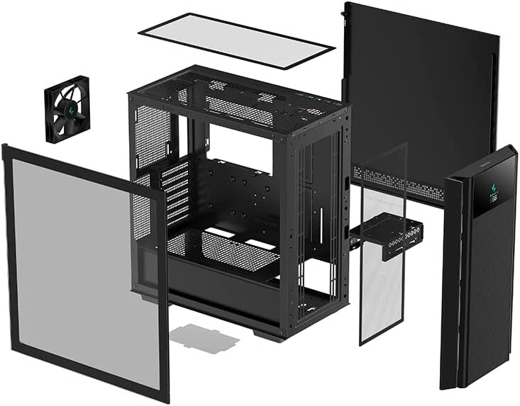 Deepcool MESH DIGITAL TOWER CASE CH510 Side window, Black, Mid-Tower, Power supply included No Datora korpuss