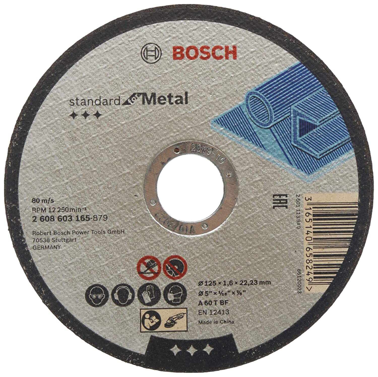 Bosch cutting disc Standard for Metal 125 x 1.6 mm (A 60 T BF) 2608603165 (3165140658249)