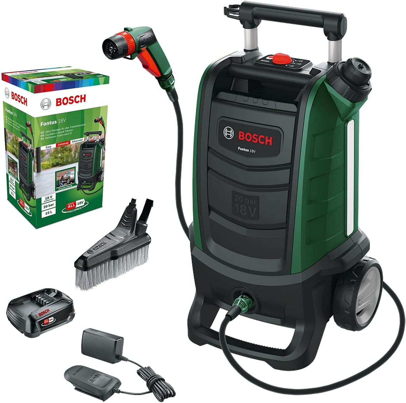 Bosch Home and Garden Fontus Gen II Hochdruckreiniger 20 bar Kaltwasser (06008B6101) 4059952547909 tīrīšanas līdzeklis