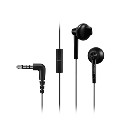 Panasonic Headphones RP-TCM55E-K In-ear, 3.5mm (1/8 inch), Microphone, Black, austiņas