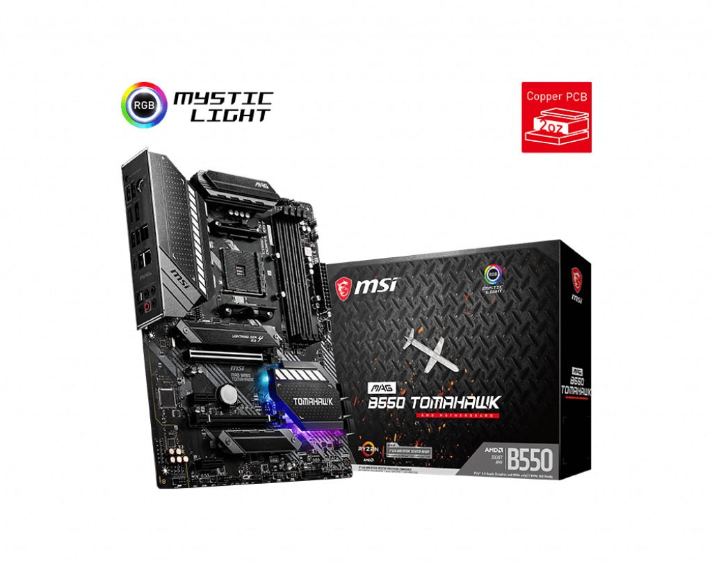 MSI MAG B550 TOMAHAWK - Motherboard - ATX - Socket AM4 - AMD B550 4719072728625 pamatplate, mātesplate