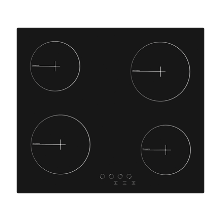 Simfer Hob H6.040.DECSP Vitroceramic, Number of burners/cooking zones 4, Touch, Black plīts virsma