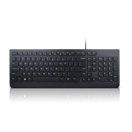 Lenovo Essential Wired Keyboard  Wired via USB-A, Keyboard layout US Euro, Black 0195713015417 klaviatūra