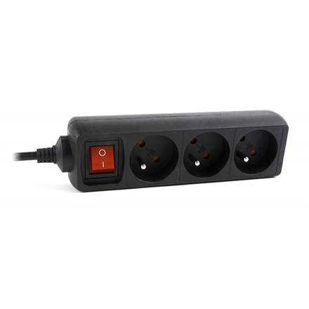 Energenie UPS power strip, 3FR sockets, fused switch, 16A, C14 plug, 0.6m, black elektrības pagarinātājs