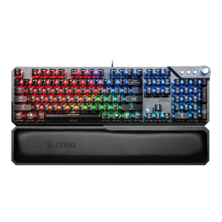 MSI | VIGOR GK71 SONIC RED US | Gaming keyboard | RGB LED light | US | Wired | Black klaviatūra