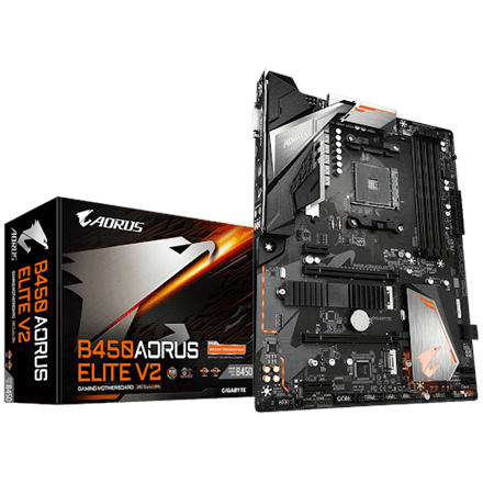 Gigabyte B450 AORUS Elite V2 Socket AM4 ATX AMD  B450 pamatplate, mātesplate