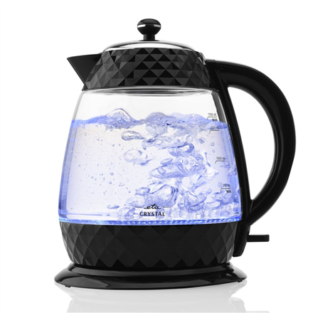 ETA Crystal Kettle ETA315490000 Electric, 2200 W, 1.7 L, Glass, 360 degrees  rotational base, Glass/Black Elektriskā Tējkanna