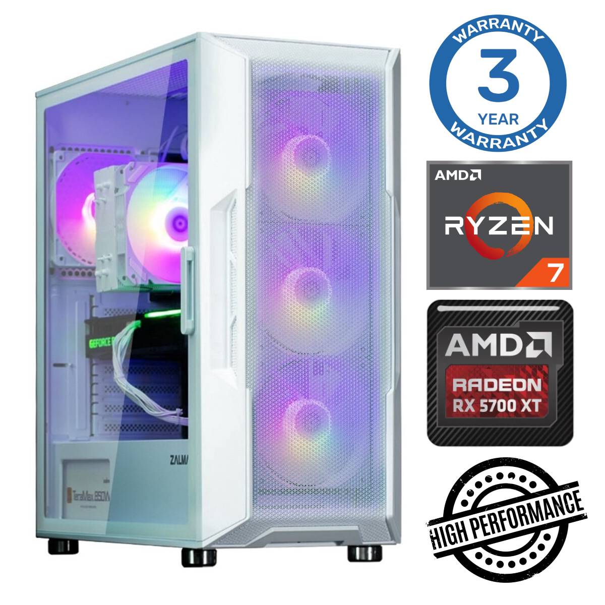 INTOP Ryzen 7 5700X 64GB 1TB SSD M.2 NVME RX5700 XT 8GB no-OS RW37672NS (ENS411537672) dators