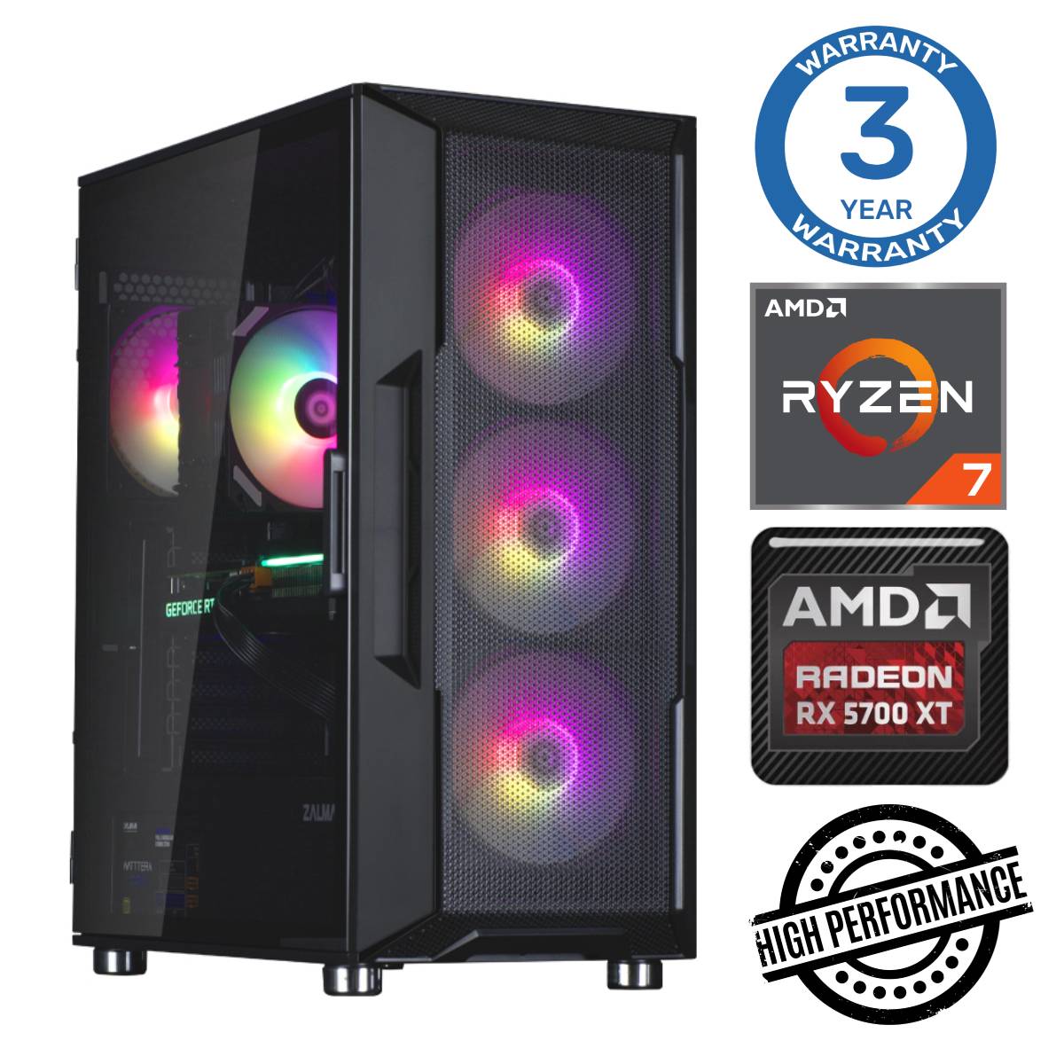 INTOP Ryzen 7 5700X 16GB 1TB SSD M.2 NVME RX5700 XT 8GB no-OS RW37644NS (ENS411537644) dators