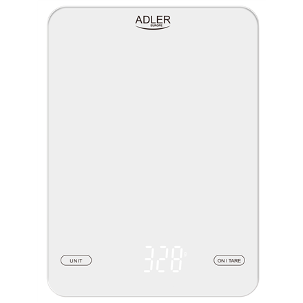 Adler Kitchen Scale AD 3177w Maximum weight (capacity) 10 kg, Accuracy 1 g, White Svari