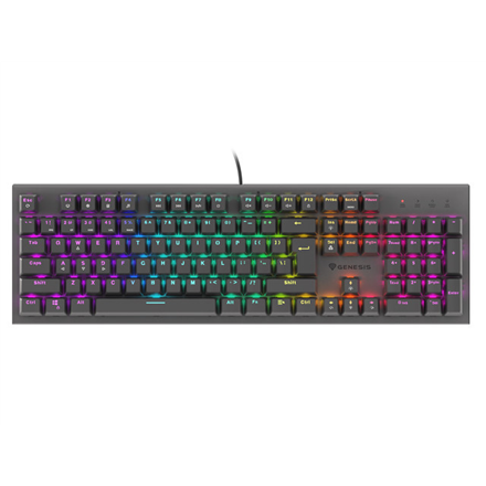 Genesis THOR 303, Mechanical Gaming Keyboard, RGB LED light, US, Black, Wired, USB Type-A klaviatūra