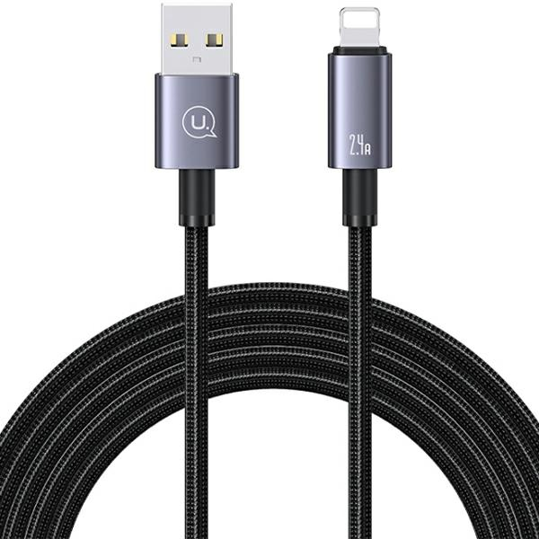 USAMS Kabel USB na Lightning 2,4A 2m Fast Charging stalowy|tarnish SJ669USB01 (US-SJ669) SJ669USB01 (6958444908601) USB kabelis