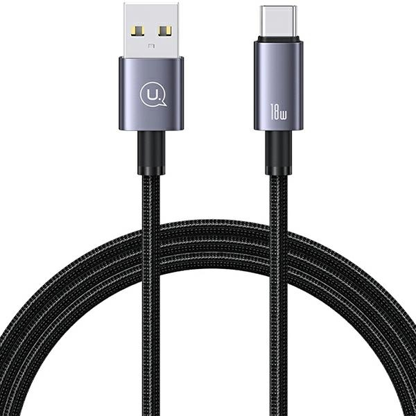 USAMS Kabel USB na USB-C 3A 1,2m Fast Charging stalowy|tarnish SJ663USB01 (US-SJ663) SJ663USB01 (6958444908533) USB kabelis