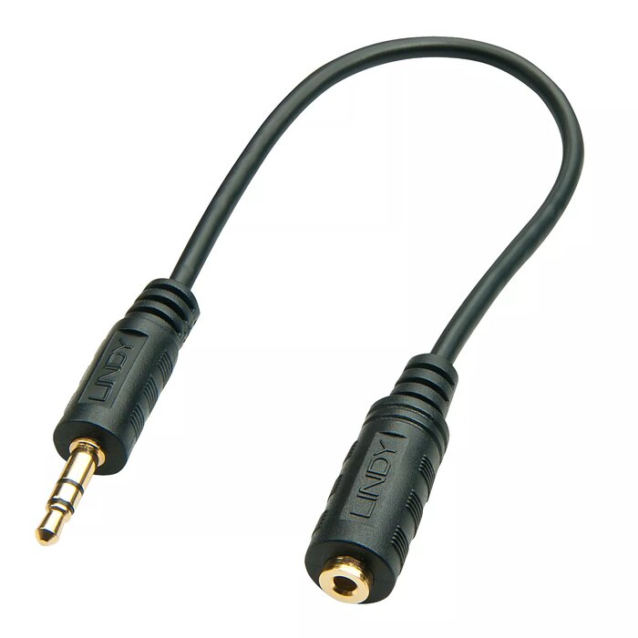 Audioadapterkabel 3,5M/2,5F  20cm-Kabel 3,5mm M/2,5mm F