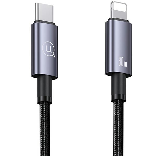 USAMS Kabel USB-C na Lightning 30W 0,25m Fast Charging stalowy|tarnish SJ679USB01 (US-SJ679) SJ679USB01 (6958444908878) USB kabelis