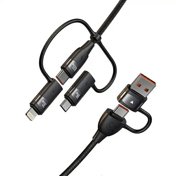 USAMS Kabel U85 2xUSB-C|USB-A 1,2m 100W PD Fast Charge czarny|black SJ654USB01 (US-SJ654) SJ654USB01 (6958444908014) USB kabelis