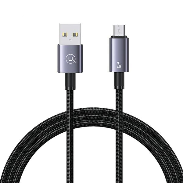 USAMS Kabel USB na Micro-USB 2A 1,2m Fast Charging stalowy|tarnish SJ668USB01 (US-SJ668) SJ668USB01 (6958444908595) USB kabelis