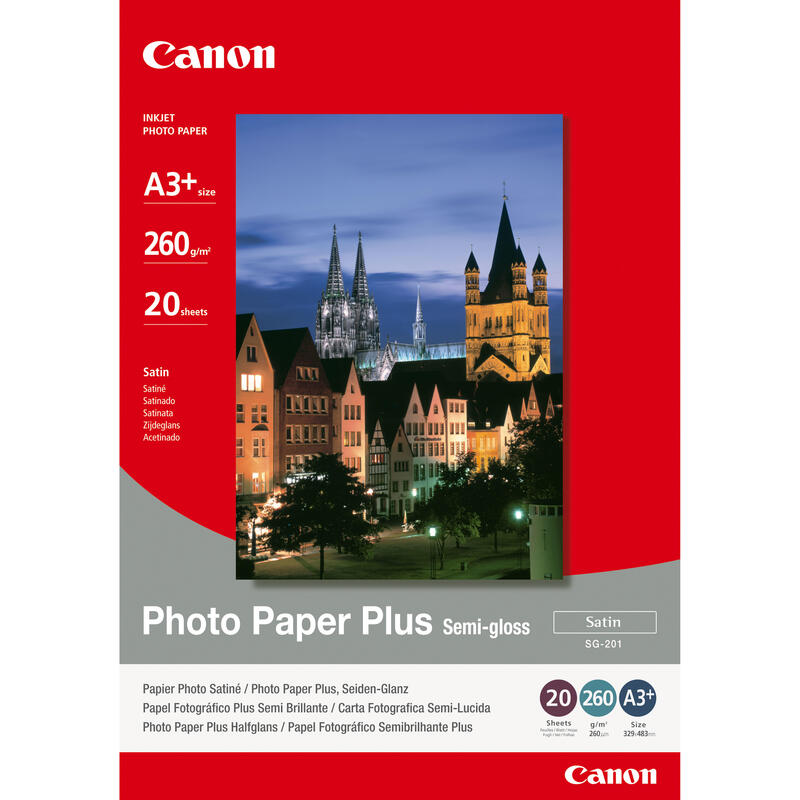 Paper Canon SG201 Photo Paper Plus Semi-glossy | 260g | A3+ | 20sheets foto papīrs
