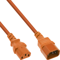 InLine - Spannungsversorgungs-Verlängerungskabel - IEC 60320 C13 bis IEC 60320 C14 1,0m - orange (16501O) 4043718297320 Barošanas kabelis