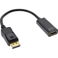 INLINE - Video- / Audio-Adapter - DisplayPort (M) bis HDMI (W) - 15 cm - Schwarz - 4K Unterstützung 4043718290611 kabelis video, audio