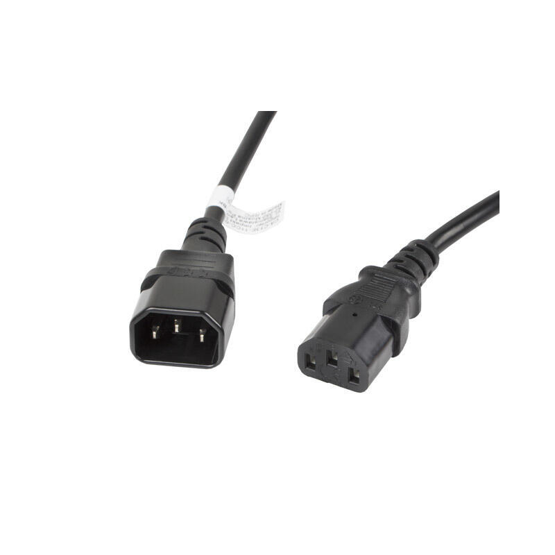 Extension power cable IEC 320 C13 - C14 VDE 3M Black kabelis datoram