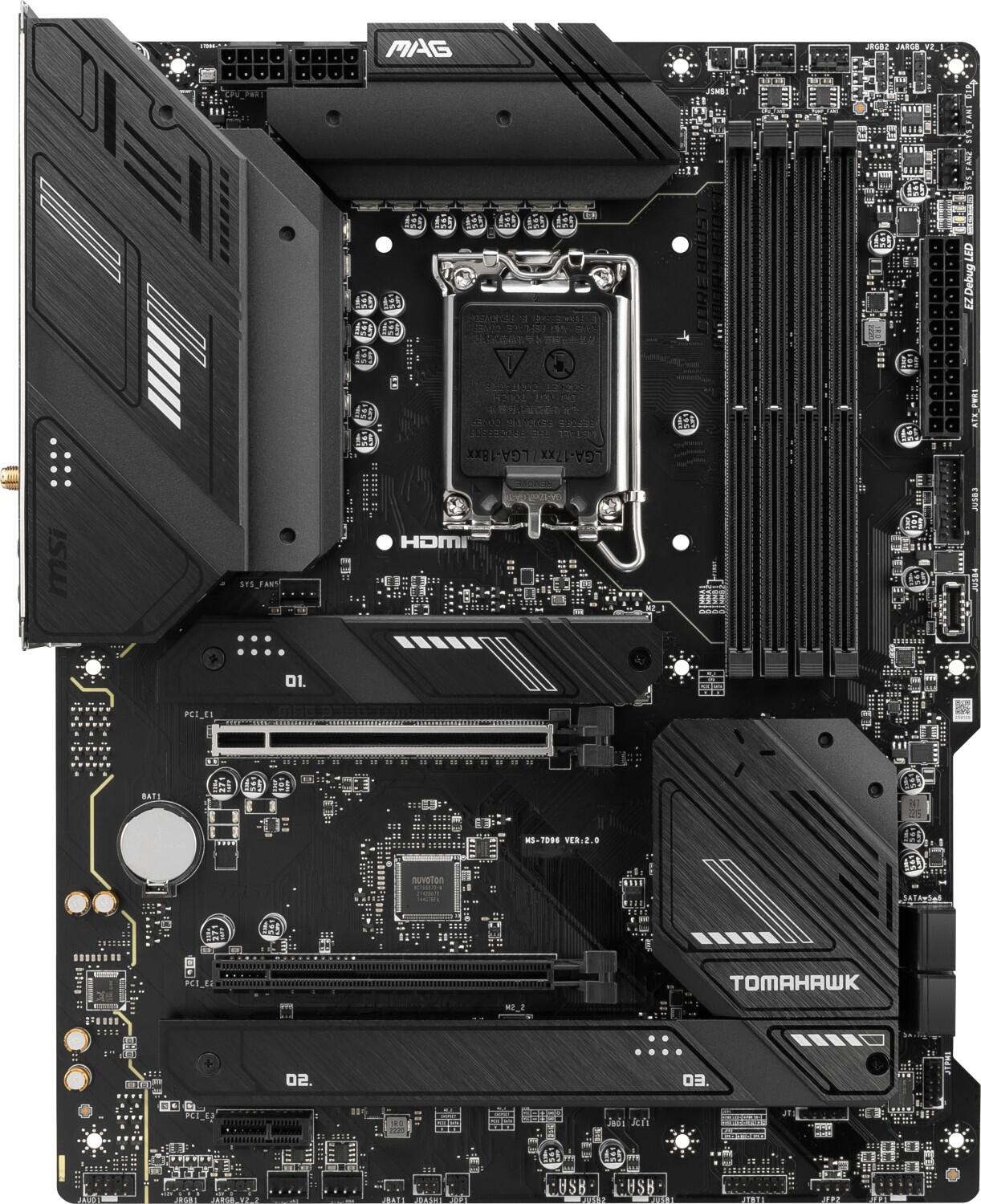 MB MSI Intel 1700 MAG B760 TOMAWAWK WIFI pamatplate, mātesplate