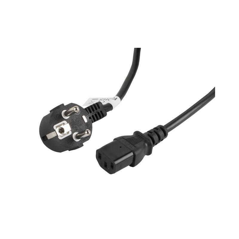 Power cable CEE 7/7 - IEC 320 C13 VDE 5M black kabelis datoram