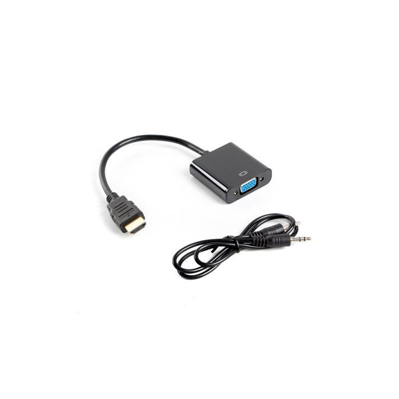 Lanberg AD-0017-BK (HDMI M - D-Sub (VGA) F; 0,20 m; black color) adapteris