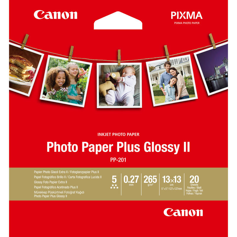 Canon PP-201 13x13 cm 20 Sheets Photo Paper Plus Glossy II 265 g papīrs